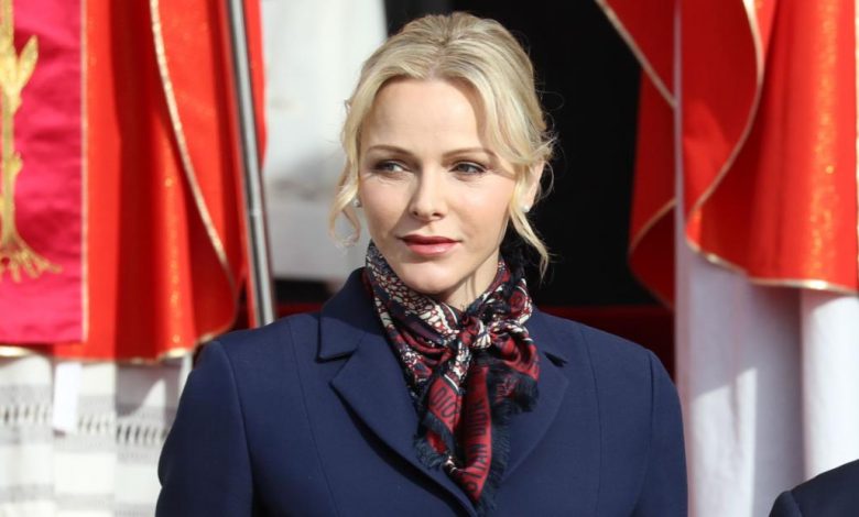 Princess Charlene of Monaco, pictured in January 2020, spent much of the year in her native South Africa recovering from an ear, nose and throat infection and subsequent procedures to treat it.