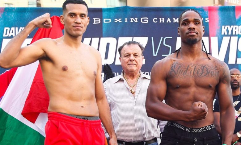 David Benavidez, Kyrone Davis make weight for Saturday’s fight