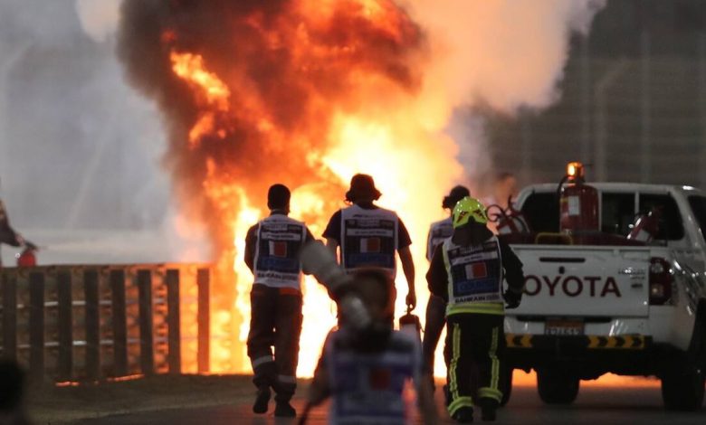 FIA probes Grosjean’s crash as track changes made