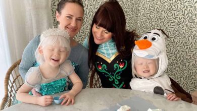 Frozen-themed birthday party costumes