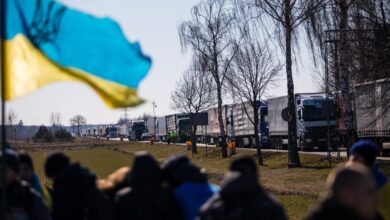 Protesters block freight traffic at the Polish-Belarusian border