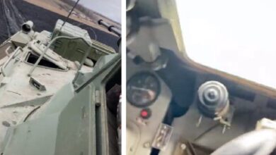 Ukrainian civilians steals Russian armored vehicle