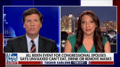 Tucker Carlson and Congressman’s Unvaccinated Wife, Erika Donalds, Demand ‘Right’ to Flout White House Rules