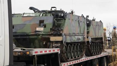 US Soldiers prepare M113 vehicles for Ukrainian defense