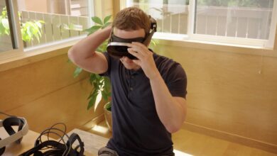 Mark Zuckerberg shows early metaverse headsets Mirror Lake, Holocake