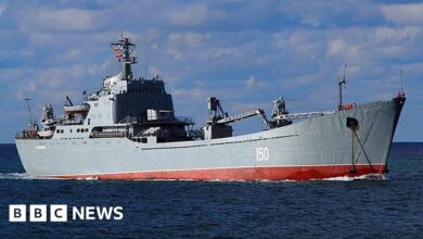 Russia dredges amphibious ship hit by Ukrainian missile