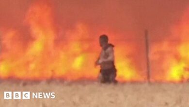 Heat wave in Spain: Man narrowly escapes wildfire
