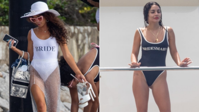Sarah Hyland's "Bride" Bachelorette-Party Swimsuit in Mexico