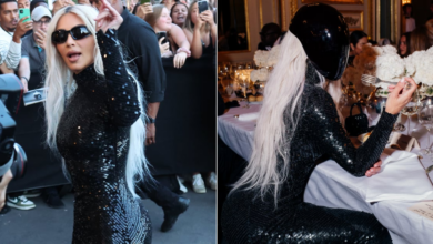 Kim Kardashian Eats in Face Mask at Balenciaga Paris Dinner