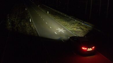 Ford tests new headlight technology that projects road signs