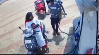 Caught On Camera: Woman Crashes Scooter At A Petrol Pump, Hurts Two