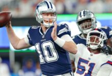 Cooper Rush rallies for third straight career start win as Dallas Cowboys lose first New York Giants