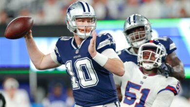 Cooper Rush rallies for third straight career start win as Dallas Cowboys lose first New York Giants