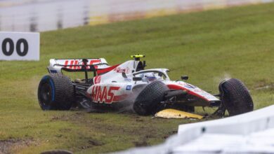The fastest Fernando Alonso, Mick Schumacher rushes out during wet Suzuka practice