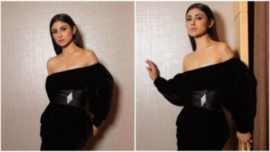 Mouni Roy's velvet dress is marked for upcoming winter parties