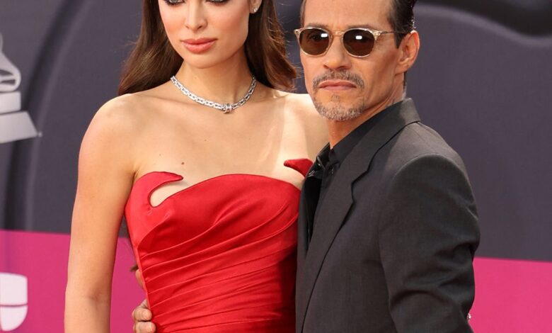 Date Marc Anthony & Fiancee Nadia Ferreira on the rare red carpet