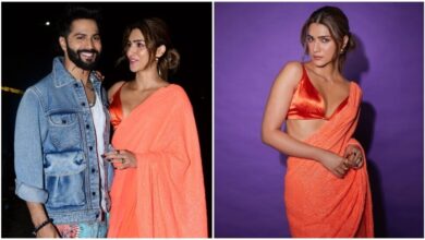 Kriti Sanon promotes Bhediya with Varun Dhawan, her sequined saree and bralette win the night: All photos and videos |  Fashion trends