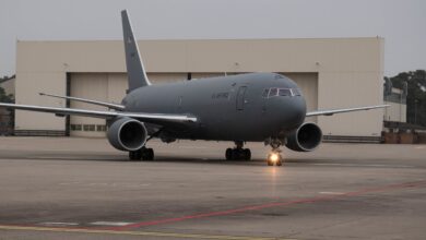 US Air Force KC-46 tanker arrives at Ramstein