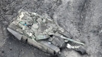 Ukrainian forces blow up Russia’s most advanced tank with drone strike