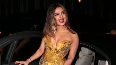 Priyanka Chopra's Gold Sequined Dress in London