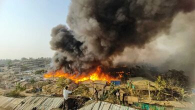 Fire in Rohingya refugee camp leaves thousands homeless