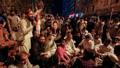 Imran Khan: Former Pakistani PM greets supporters outside home after police arrest operation ends in chaos