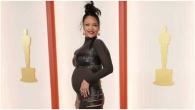 Oscars 2023: Rihanna shows off her pregnant belly in a see-through black dress as she arrives at the Oscars.  All photos inside |  Fashion trends