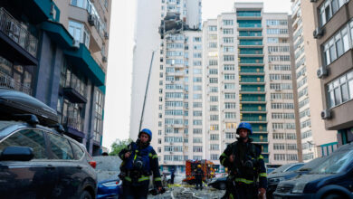 Debris From Russian Missile Kills Two in Kyiv Apartment Building