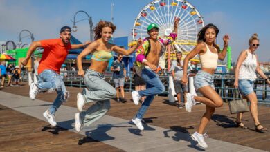 Shuffle dance influencers stop traffic from Rodeo to Hollywood