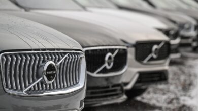 Volvo shares tumble to record low as parent company sells shares